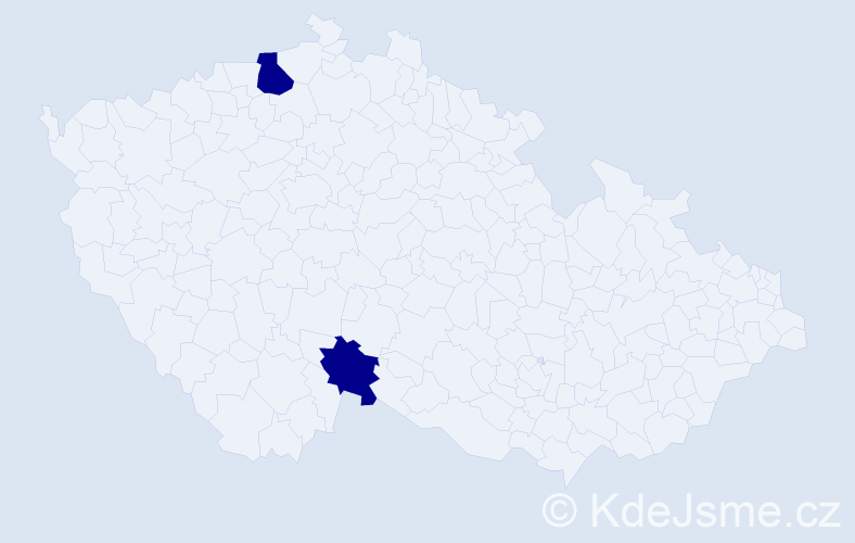 Příjmení: 'Bergmaier', počet výskytů 2 v celé ČR