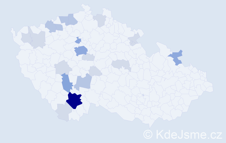 Příjmení: 'Laur', počet výskytů 50 v celé ČR