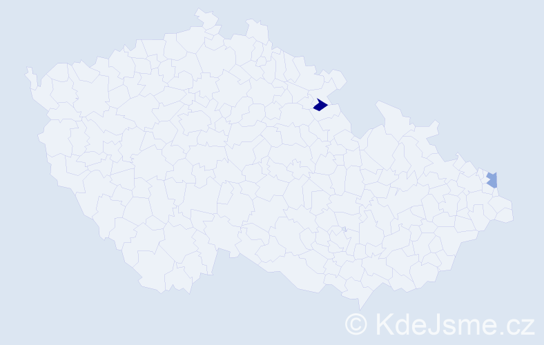 Příjmení: 'Kantoriková', počet výskytů 2 v celé ČR