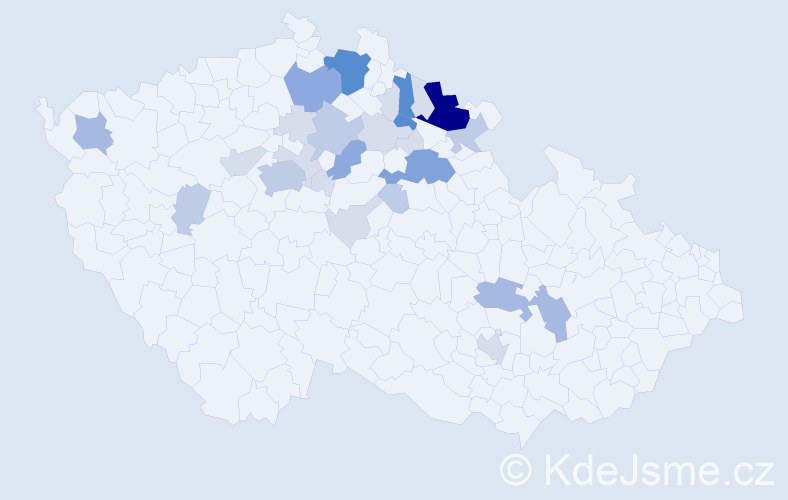 Příjmení: 'Bekr', počet výskytů 89 v celé ČR