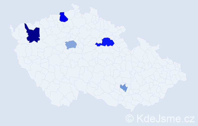 Příjmení: 'Komarnytskyi', počet výskytů 6 v celé ČR