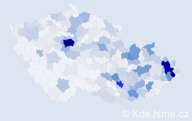 Příjmení: 'Merta', počet výskytů 1170 v celé ČR