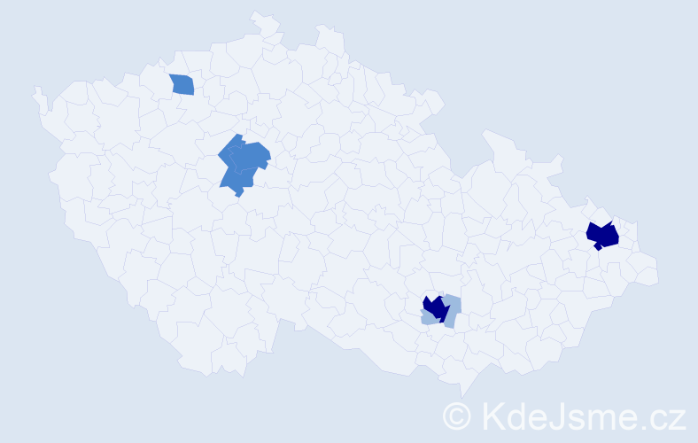Příjmení: 'Vanová', počet výskytů 15 v celé ČR