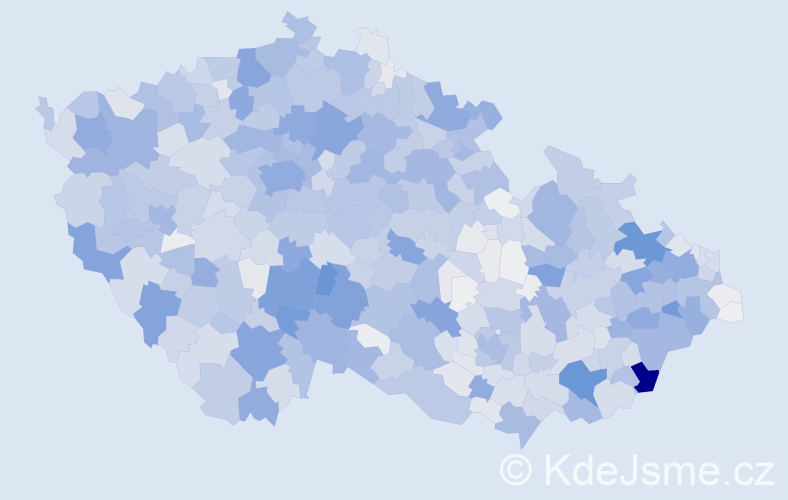 Příjmení: 'Vaněk', počet výskytů 7603 v celé ČR