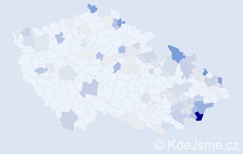 Příjmení: 'Rumanová', počet výskytů 208 v celé ČR