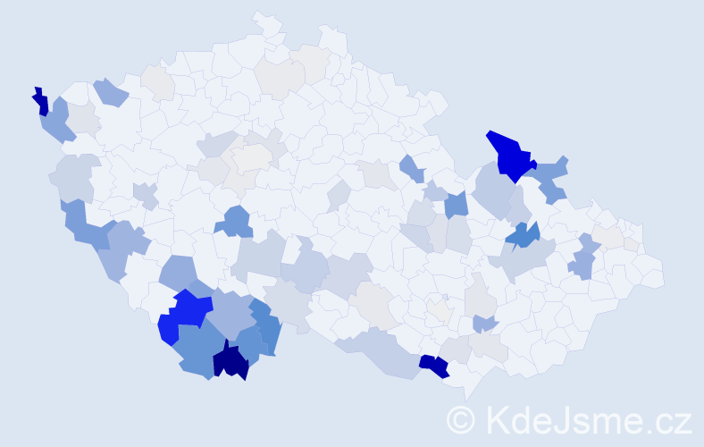 Příjmení: 'Mondek', počet výskytů 266 v celé ČR