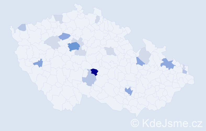Příjmení: 'Podoba', počet výskytů 53 v celé ČR