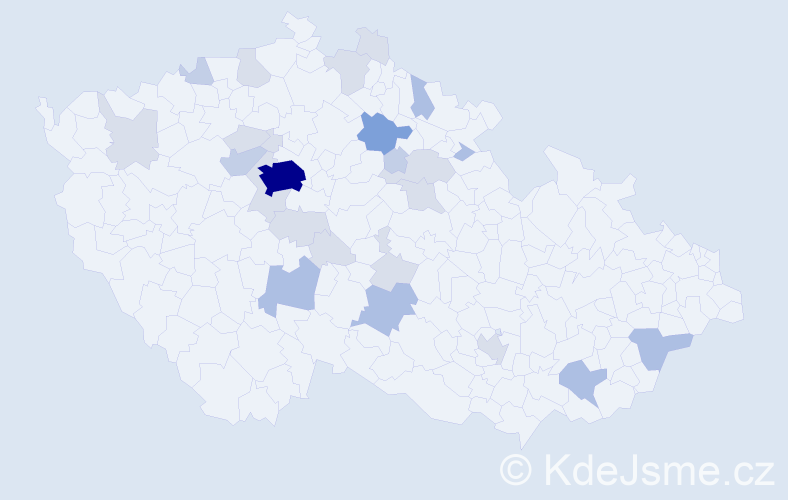 Příjmení: 'Deyl', počet výskytů 65 v celé ČR