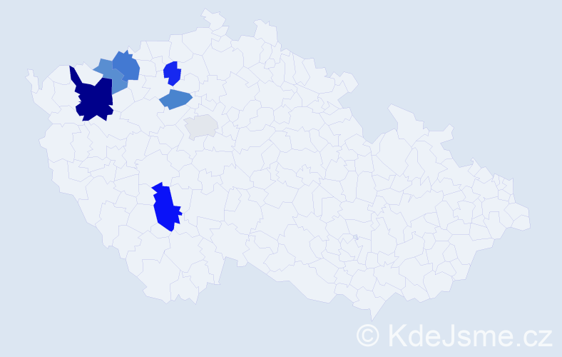 Příjmení: 'Kleinmannová', počet výskytů 12 v celé ČR