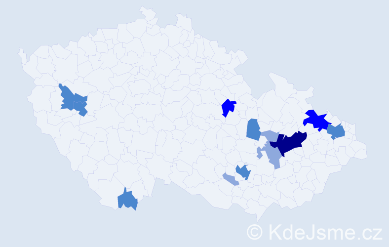 Příjmení: 'Grambalová', počet výskytů 28 v celé ČR
