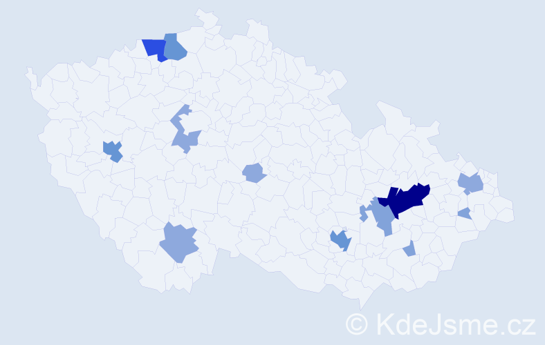 Příjmení: 'Bezlojová', počet výskytů 32 v celé ČR