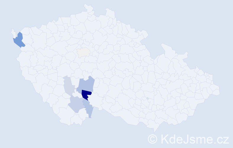Příjmení: 'Ryklík', počet výskytů 21 v celé ČR