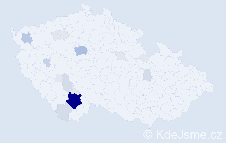 Příjmení: 'Remta', počet výskytů 60 v celé ČR