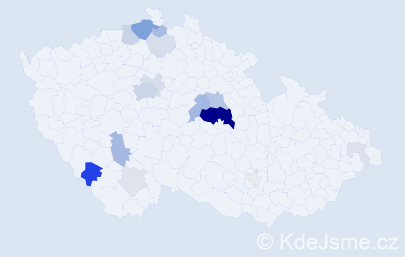 Příjmení: 'Vostradovská', počet výskytů 55 v celé ČR