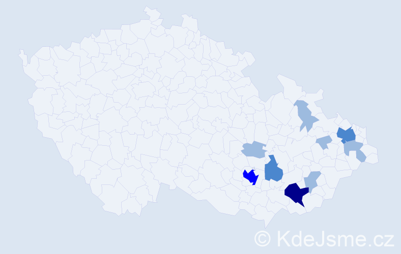 Příjmení: 'Bičán', počet výskytů 16 v celé ČR