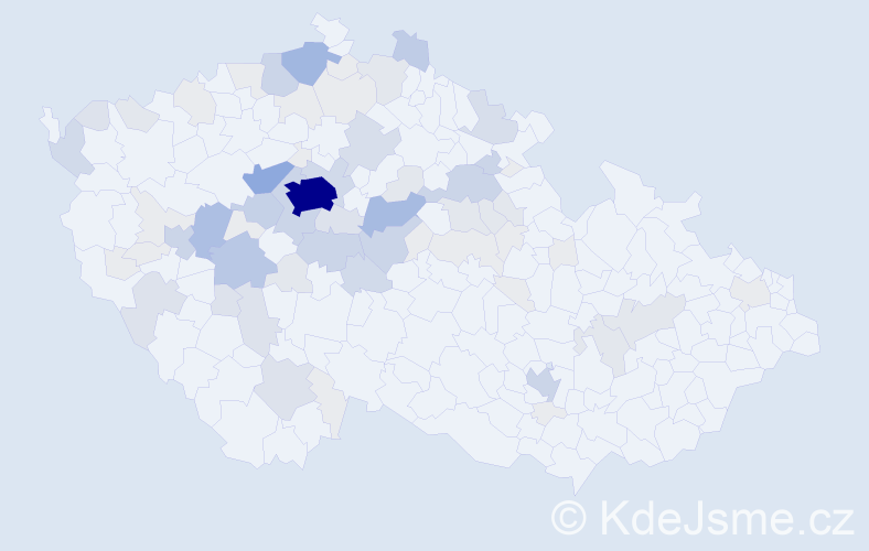 Příjmení: 'Pacovská', počet výskytů 283 v celé ČR