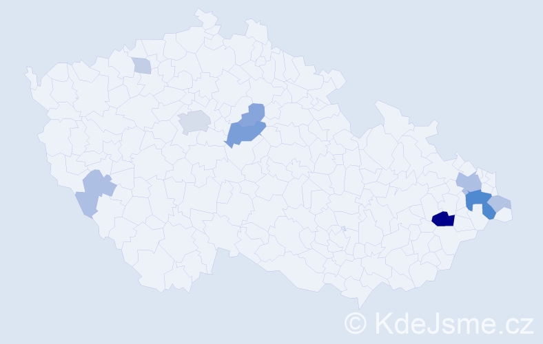 Příjmení: 'Bartecká', počet výskytů 28 v celé ČR