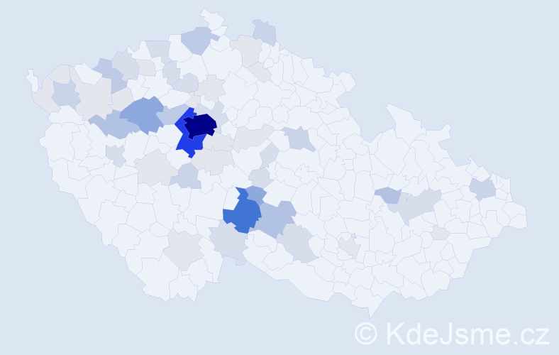 Příjmení: 'Vaňha', počet výskytů 181 v celé ČR