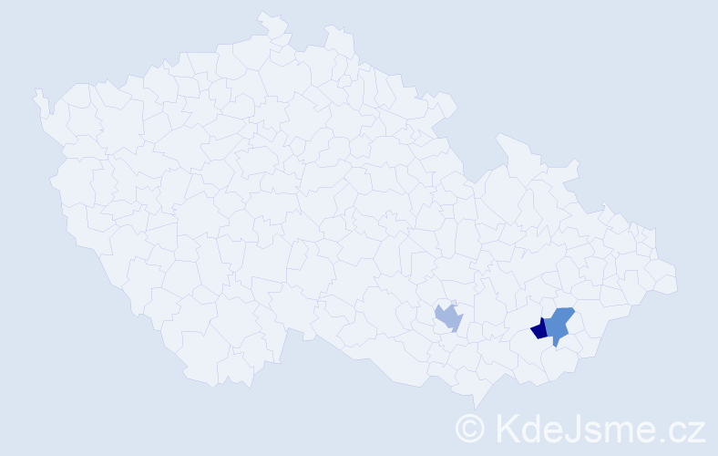 Příjmení: 'Pajgarová', počet výskytů 3 v celé ČR