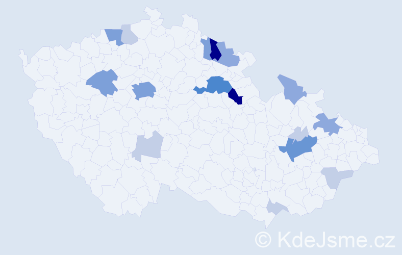 Příjmení: 'Prošvicová', počet výskytů 54 v celé ČR
