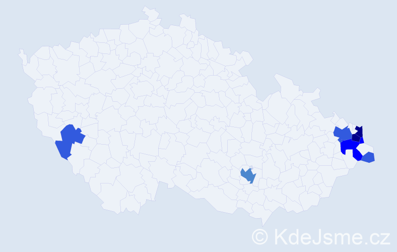 Příjmení: 'Palarczyková', počet výskytů 29 v celé ČR