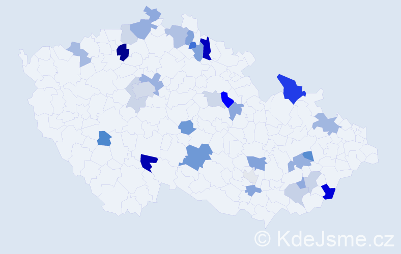 Příjmení: 'Buryánková', počet výskytů 59 v celé ČR
