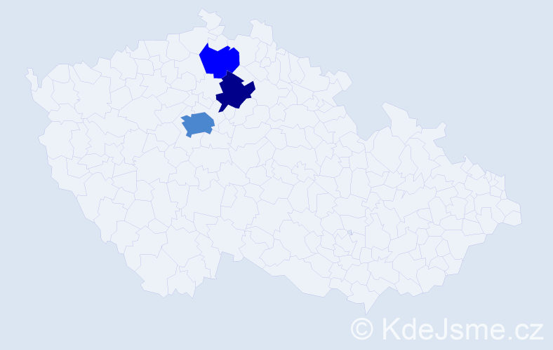 Příjmení: 'Pulo', počet výskytů 13 v celé ČR