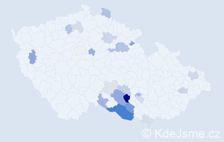 Příjmení: 'Šuler', počet výskytů 48 v celé ČR