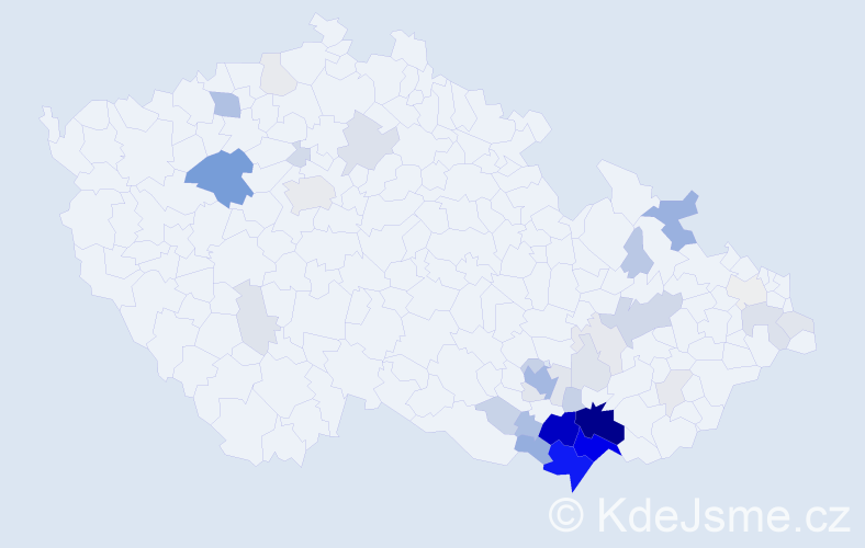 Příjmení: 'Košulič', počet výskytů 167 v celé ČR