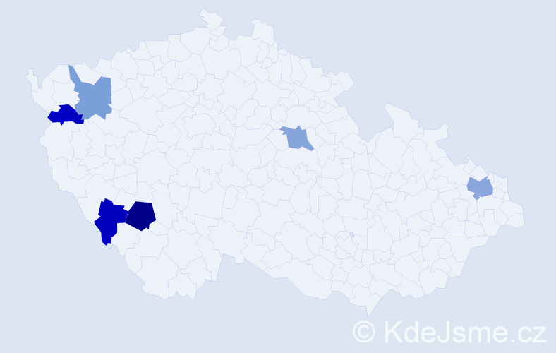 Příjmení: 'Kavec', počet výskytů 8 v celé ČR