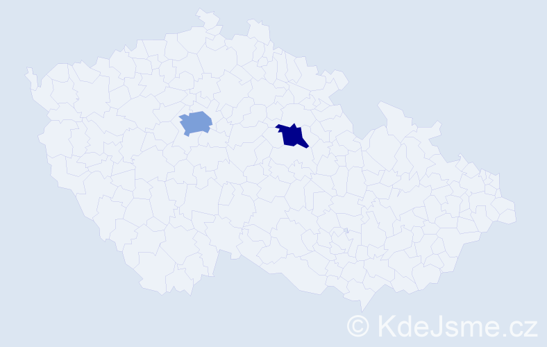 Příjmení: 'Kernut', počet výskytů 3 v celé ČR