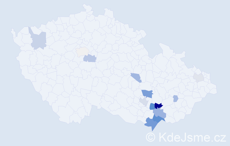 Příjmení: 'Hebronová', počet výskytů 43 v celé ČR