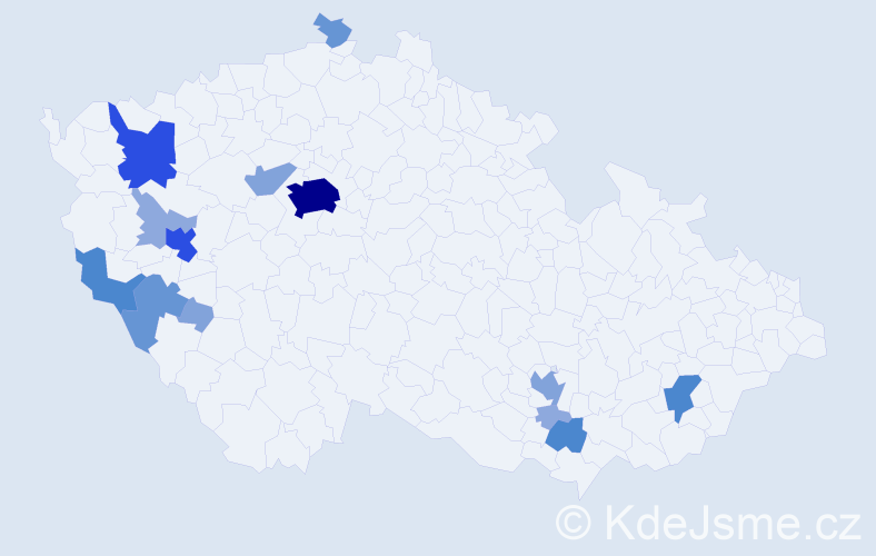 Příjmení: 'Vejvančická', počet výskytů 44 v celé ČR