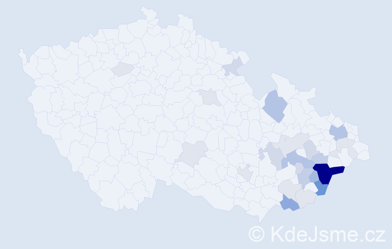 Příjmení: 'Trchalíková', počet výskytů 95 v celé ČR