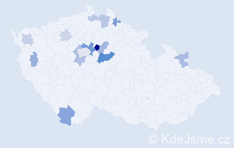 Příjmení: 'Kolenský', počet výskytů 54 v celé ČR