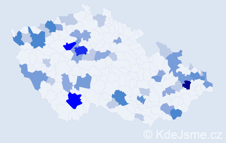 Příjmení: 'Ďurica', počet výskytů 146 v celé ČR