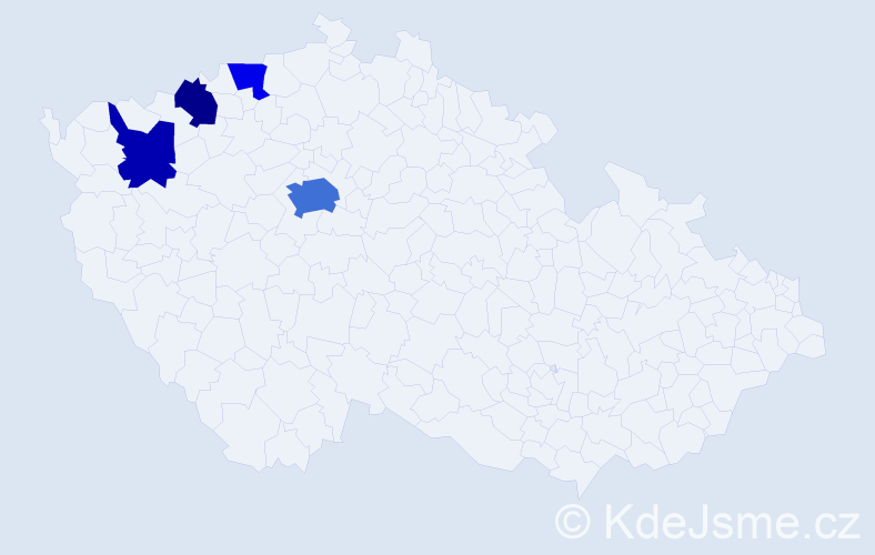 Příjmení: 'Aksenov', počet výskytů 8 v celé ČR