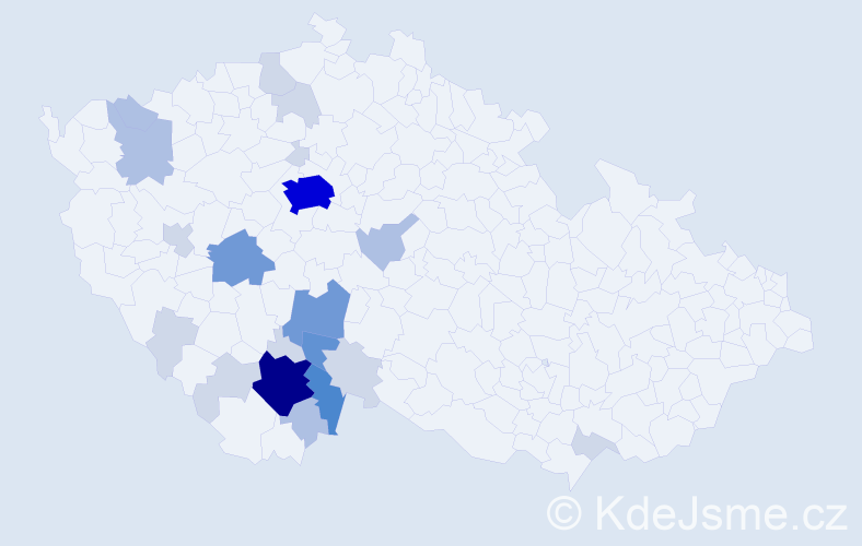 Příjmení: 'Frejlachová', počet výskytů 68 v celé ČR