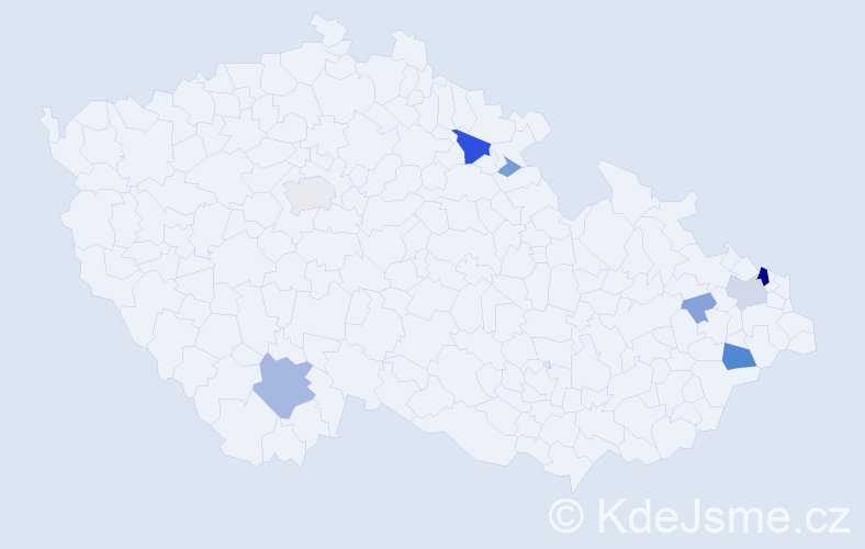 Příjmení: 'Wolek', počet výskytů 27 v celé ČR