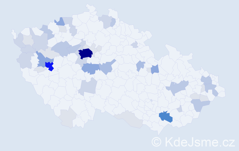 Příjmení: 'Smoláková', počet výskytů 151 v celé ČR