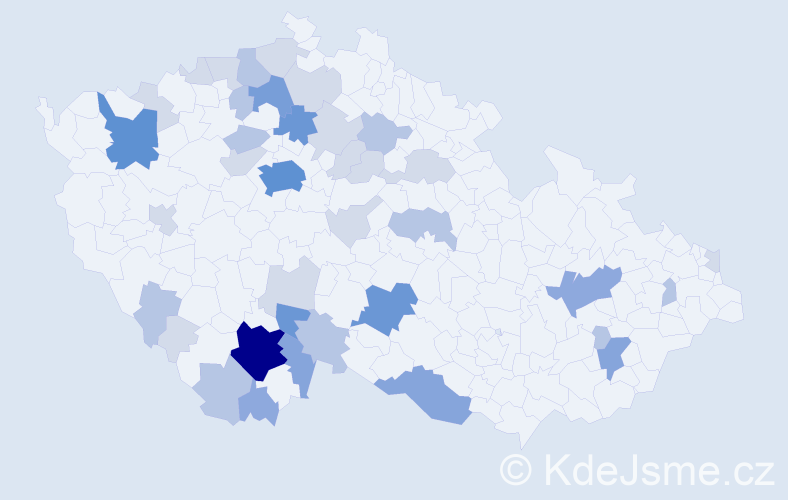 Příjmení: 'Karták', počet výskytů 107 v celé ČR