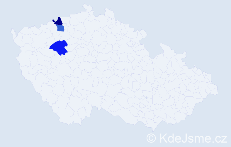 Příjmení: 'Červenkovič', počet výskytů 3 v celé ČR