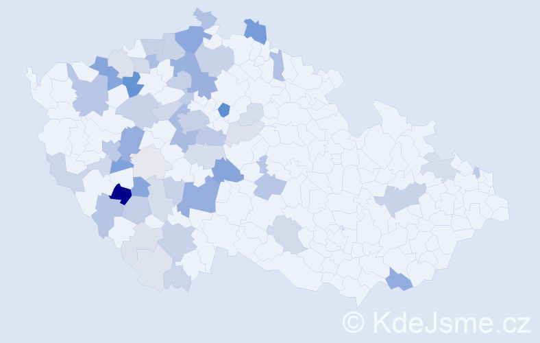 Příjmení: 'Poustka', počet výskytů 231 v celé ČR