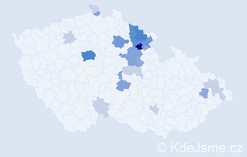 Příjmení: 'Exnar', počet výskytů 68 v celé ČR