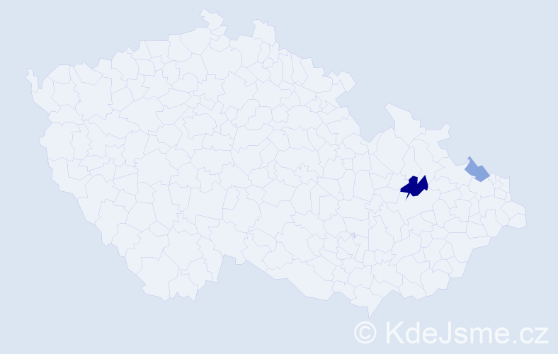 Příjmení: 'Valábková', počet výskytů 8 v celé ČR