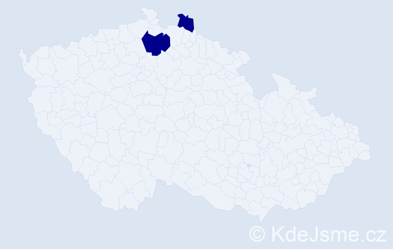 Příjmení: 'Tvrzká', počet výskytů 2 v celé ČR