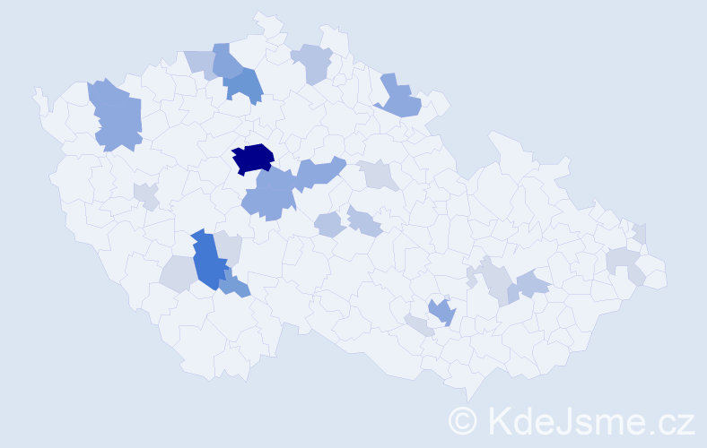 Příjmení: 'Kanda', počet výskytů 80 v celé ČR