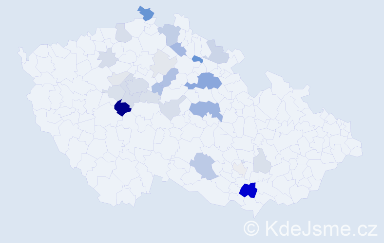 Příjmení: 'Plotová', počet výskytů 81 v celé ČR