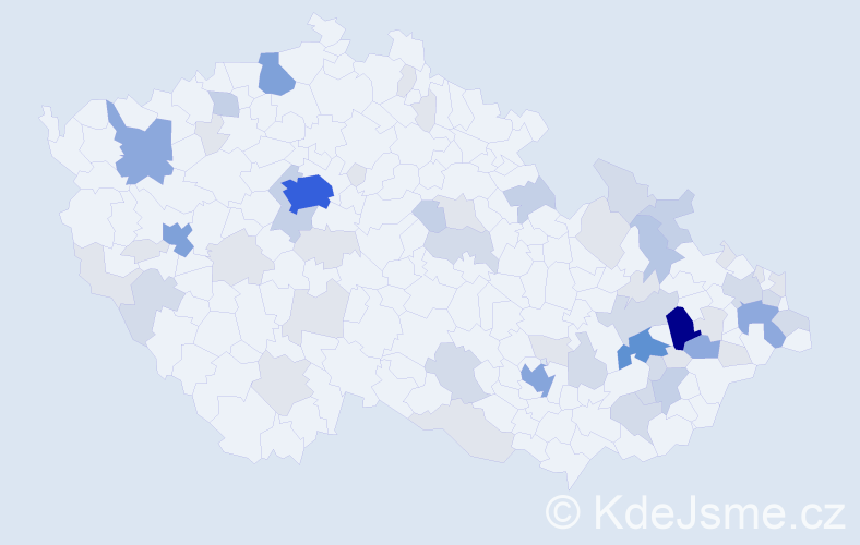 Příjmení: 'Hostašová', počet výskytů 180 v celé ČR