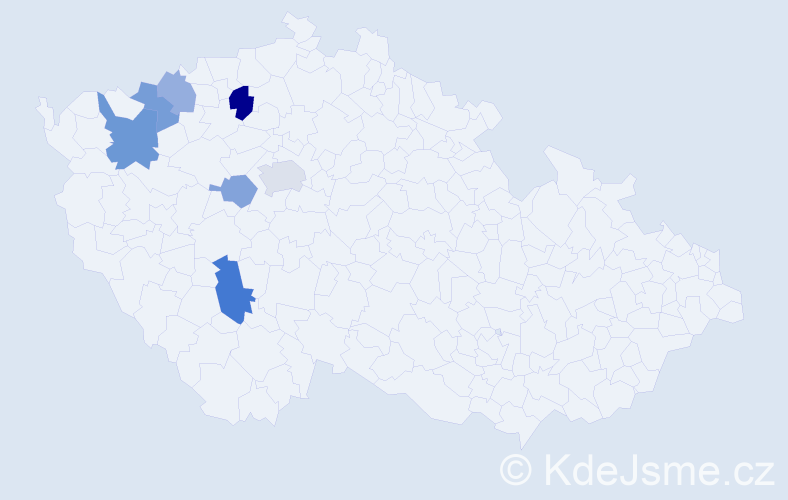 Příjmení: 'Kleinmann', počet výskytů 11 v celé ČR